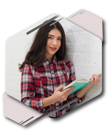 A confident female academic expert in formal blazer and glasses holding a clipboard offering professional research paper writing services in Pakistan